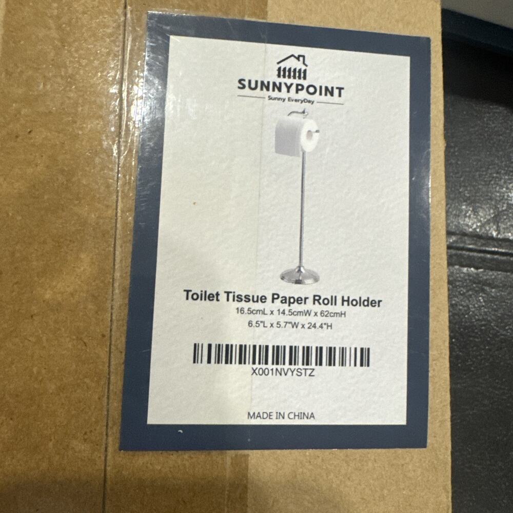 SunnyPoint Freestanding Toilet Tissue Paper Roll Holder 24.4” Tall New